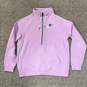 Nike Girly Floral Pink Half-Zip Sweatshirt Size Medium